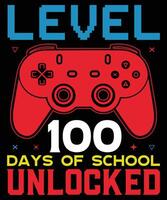 Level 100 days of school unlocked vector