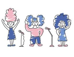 singers stay isolated. simple design. vector