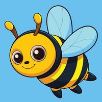 A cartoon bee with big eyes and a big nose vector