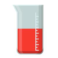 Measuring Beaker with Red Liquid for Laboratory and Chemistry Use vector