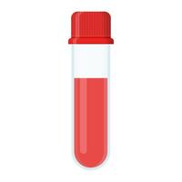 Red Test Tube Illustration with Liquid for Science and Laboratory Use vector