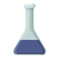 Laboratory Flask with Blue Liquid for Chemistry Experiments vector