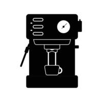 Coffee Machine Silhouette. Black and White Icon Design Elements on Isolated White Background vector