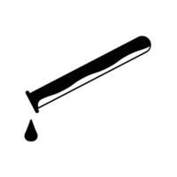 Dropped Liquid from Laboratory Flask Silhouette. Black and White Icon Design Elements on Isolated White Background vector