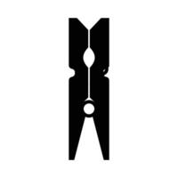 Clothespin Silhouette. Black and White Icon Design Elements on Isolated White Background vector