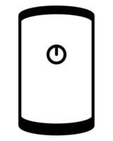 boiler, black and white illustration of storage water heater symbol, isolated on white background vector