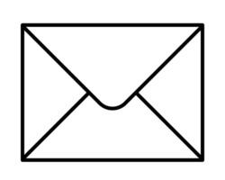 envelope, black and white illustration of letter and e-mail icon symbol, isolated on white background vector