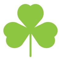 Shamrock silhouette symbol icon shape, illustration of green three leaf cloverleaf, isolated on white background vector