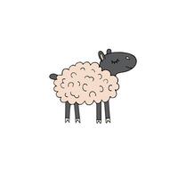 Hand drawn doodle sheep isolated on white background vector