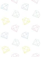 Pattern of hand drawn doodle sketch diamond isolated on white background vector