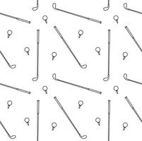 Seamless pattern of flat golf ball and stick vector