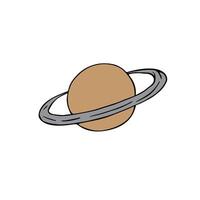 Hand drawn Saturn planet isolated on white background vector
