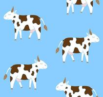 Seamless pattern of hand drawn doodle sketch cow vector