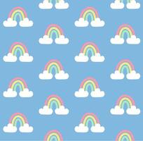Seamless pattern of hand drawn rainbows vector