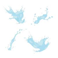 collection of icons of spilled liquid drops on the surface vector