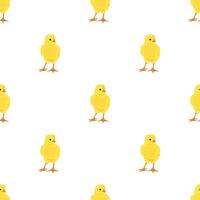 Cute little chick seamless pattern. Easily changeable background color. vector