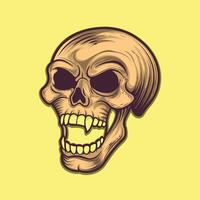 Vintage style side view skull open mouth illustration design vector