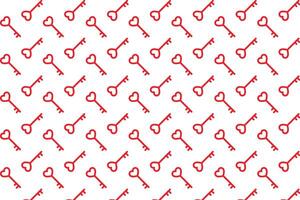 Heart shaped key pattern . Red key in heart shape background . illustration vector