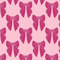 Ribbons bows on a light Pink background seamless pattern. Template for Cotton Fabric for Sewing, Patchwork, Print Design Tissue, textile Cloth Fabrics. vector