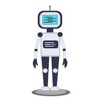 Smart home robot with a screen on its head vector