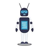 Smart military robot with a screen on its body vector