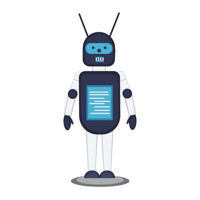 Smart military robot with a screen on its body