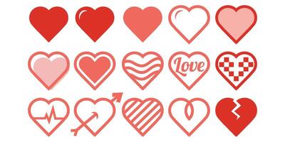 Large set of Heart Icons Collection vector