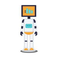 Smart robot with a screen in the form of a graph vector