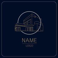 Modern minimalist elegant architecture logo design vector