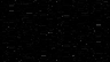 Retro VHS noise texture with black overlay background and white glitch effects for vintage overlay or digital distortion effect. vector