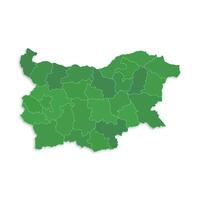 Bulgaria map with border highlighted regions, states, isolated on white background. Template map of Bulgaria. Detailed illustration. vector