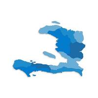Haiti island map with border highlighted regions, states, isolated on white background. Template map of Haiti. Detailed illustration. vector