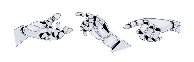 Robotic hand gesture illustration isolated on white background vector