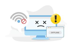 Dekstop with internet connection error vector