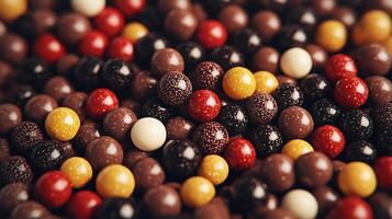 Backdrop of chocolate candy different sweetness photo