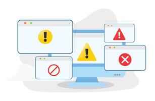 Desktop with many software error vector