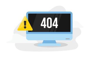 blank screen desktop 404 not found vector