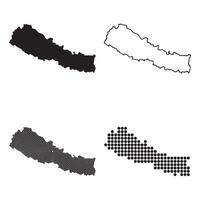 Nepal map icon Design vector
