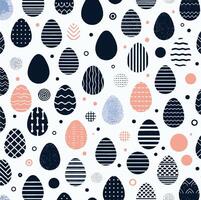 Easter Egg Pattern Background. Easter Eggs And Spring Flowers. Illustration For Your Design. Happy Easter Card Design. vector