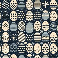 Seamless Easter Eggs Pattern. Happy Easter. Illustration For Your Design. Easter Background With Flowers And Eggs. Greeting Card. vector