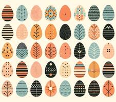 Watercolor Easter Eggs. Easter Eggs Collection. Happy Easter. Illustration For Your Design. Easter Greeting Card With Eggs. Easter Background With Flowers And Eggs. Greeting Card. vector