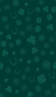 Clover pattern, set on green. Hand drawn illustrations. Patricks Day vector
