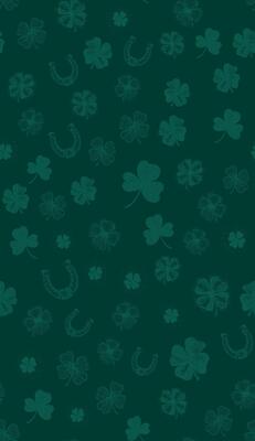 Clover pattern, set on green. Hand drawn illustrations. Patricks Day