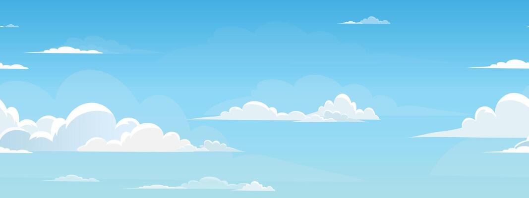 Sky Blue,Cloud Background,Seamless pattern Summer Clear Sky over beach, wallpaper repeat landscape nature sunrise sky ,white clouds on blue background,Cartoon flat design for kid room