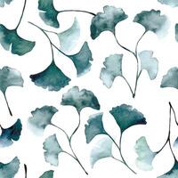 watercolor seamless pattern with abstract ginkgo leaves. print for fabric, wallpaper vector