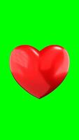 Single Beating Heart Rotating on Green Background video