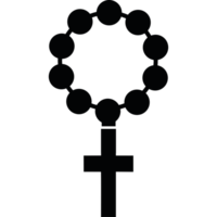 Rosary with a cross element icon isolated png