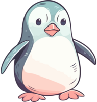 Cheerful penguin standing, smiling happily element icon isolated png