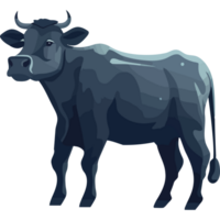 Standing cow silhouette element icon isolated png