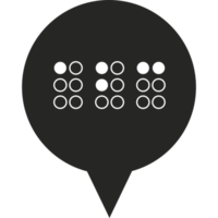 braille letters in a speech bubble element icon isolated png